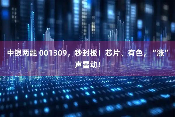 中银两融 001309，秒封板！芯片、有色，“涨”声雷动！